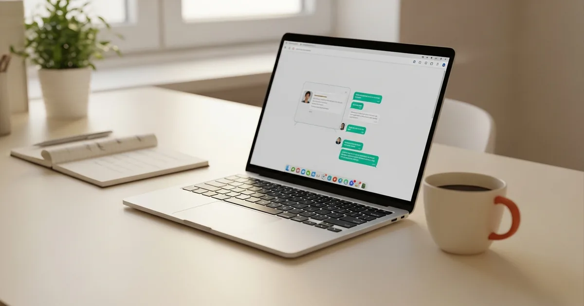 Schatten-KI im Mittelstand, Mitarbeiter-Schreibtisch mit privater ChatGPT-Sitzung im Browser, White Fox Automations Hamburg